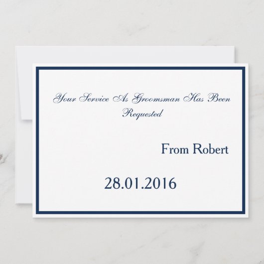 Bent u mijn Groomsman met het Afbeelding van het M Kaart (Achterkant)