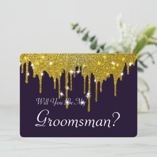 Bent u mijn Groomsman met het Afbeelding van het M Kaart (Staand voorkant)