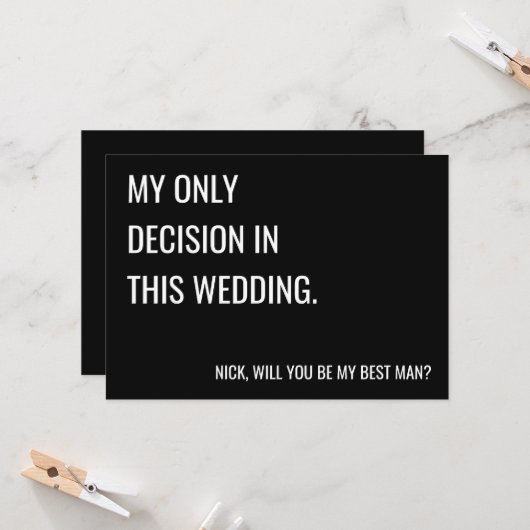 Bent u mijn groomsman met platte kaart? kaart (Voorkant / Achterkant in situ)