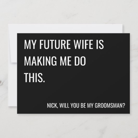 Bent u mijn groomsman met platte kaart? kaart (Voorkant)