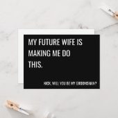 Bent u mijn groomsman met platte kaart? kaart (Voorkant / Achterkant in situ)