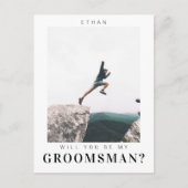 Bent u mijn Groomsman minimalistische foto Modern Briefkaart (Voorkant)