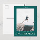 Bent u mijn Groomsman minimalistische foto Modern Briefkaart (Voorkant / Achterkant)