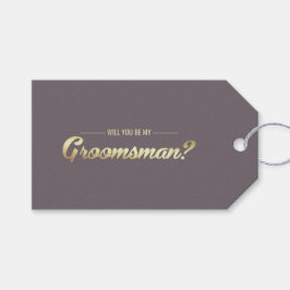 Bent u mijn Groomsman? Mocha Gold Wedding Cadeaulabel