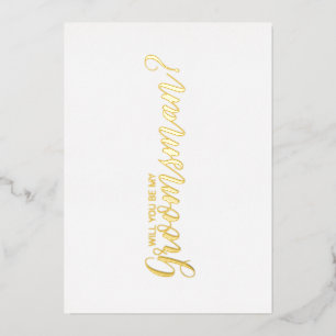 Bent u mijn Groomsman? Modern Script Gold Folie Uitnodiging