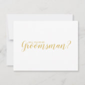 Bent u mijn Groomsman? Modern Script Gold Kaart (Voorkant)