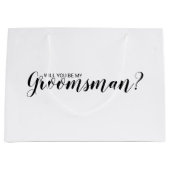 Bent u mijn Groomsman? Modern voorstel Groot Cadeauzakje (Voorkant)