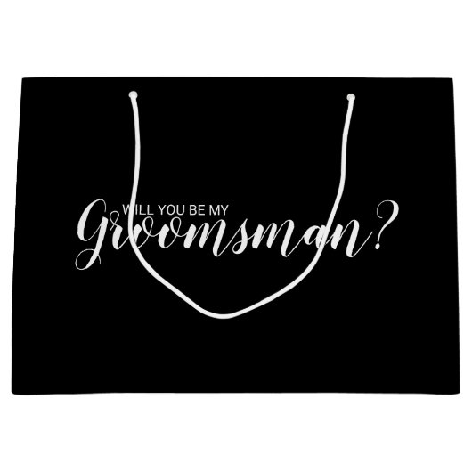 Bent u mijn Groomsman? Modern voorstel Groot Cadeauzakje (Voorkant)