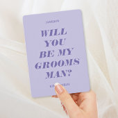 Bent u mijn Groomsman? Moderne tekstlavender Kaart