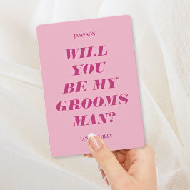 Bent u mijn Groomsman? Moderne tekstroze Kaart