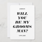 Bent u mijn Groomsman? Moderne tekstuitnodiging Kaart (Voorkant)