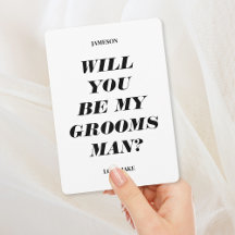 Bent u mijn Groomsman? Moderne tekstuitnodiging