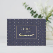 Bent u mijn Groomsman? Navy Blue Gold Kaart (Staand voorkant)