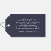 Bent u mijn Groomsman? Navy Blue Silver Wedding Cadeaulabel (Achterkant Horizontaal)