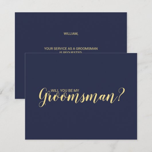 Bent u mijn Groomsman? Ontwerpkaart Kaart (Voorkant / Achterkant)