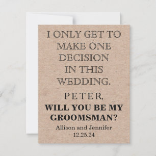 Bent u mijn Groomsman? Persoonlijke uitnodiging