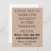 Bent u mijn Groomsman? Persoonlijke uitnodiging (Voorkant / Achterkant)
