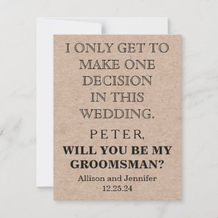 Bent u mijn Groomsman? Persoonlijke uitnodiging