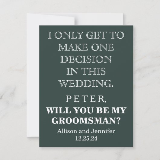 Bent u mijn Groomsman? Persoonlijke uitnodiging (Voorkant)