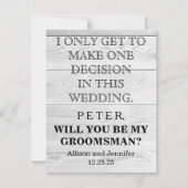 Bent u mijn Groomsman? Persoonlijke uitnodiging (Voorkant)