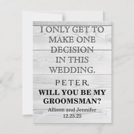 Bent u mijn Groomsman? Persoonlijke uitnodiging (Voorkant)