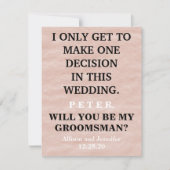 Bent u mijn Groomsman? Persoonlijke uitnodiging (Voorkant)