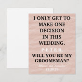 Bent u mijn Groomsman? Persoonlijke uitnodiging (Voorkant / Achterkant)