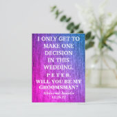 Bent u mijn Groomsman? Persoonlijke uitnodiging (Staand voorkant)