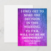 Bent u mijn Groomsman? Persoonlijke uitnodiging (Voorkant / Achterkant)