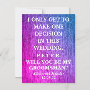 Bent u mijn Groomsman? Persoonlijke uitnodiging