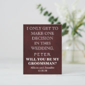 Bent u mijn Groomsman? Persoonlijke uitnodiging (Staand voorkant)
