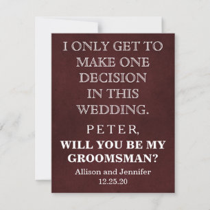 Bent u mijn Groomsman? Persoonlijke uitnodiging