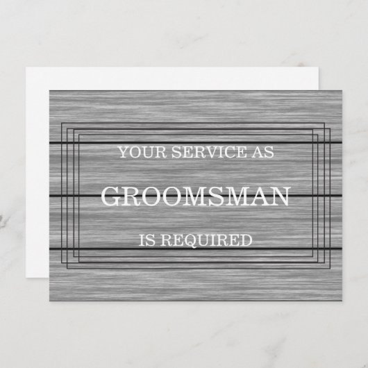 Bent u mijn Groomsman? Persoonlijke uitnodiging (Voorkant / Achterkant)