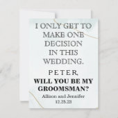 Bent u mijn Groomsman? Persoonlijke uitnodiging (Voorkant)