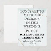 Bent u mijn Groomsman? Persoonlijke uitnodiging (Voorkant / Achterkant)