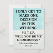 Bent u mijn Groomsman? Persoonlijke uitnodiging (Voorkant)