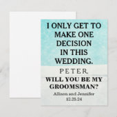 Bent u mijn Groomsman? Persoonlijke uitnodiging (Voorkant / Achterkant)