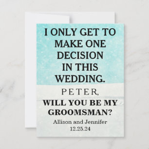 Bent u mijn Groomsman? Persoonlijke uitnodiging