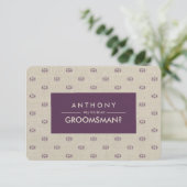 Bent u mijn Groomsman? Plum Pattern Kaart (Staand voorkant)