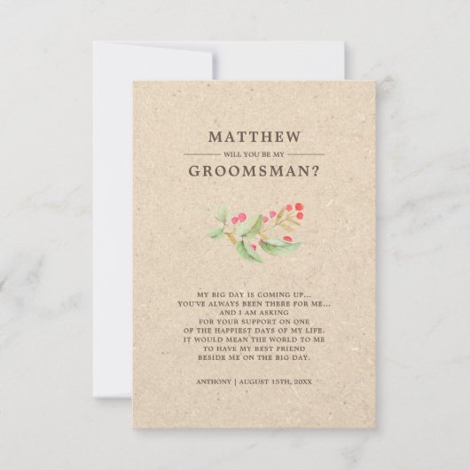 Bent u mijn Groomsman? Robuuste uitnodigingen (Voorkant)