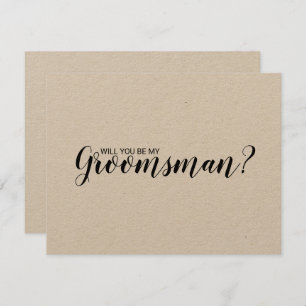 Bent u mijn Groomsman? Rustic Kraft Paper Kaart