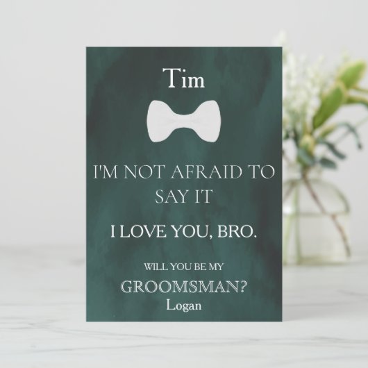Bent u mijn Groomsman? Uitnodiging (Staand voorkant)