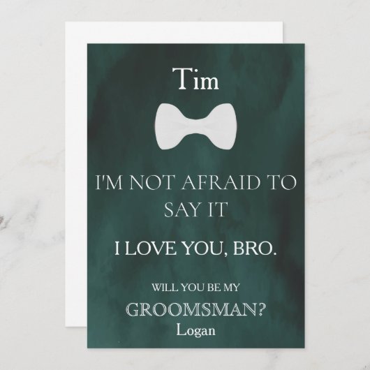 Bent u mijn Groomsman? Uitnodiging (Voorkant / Achterkant)
