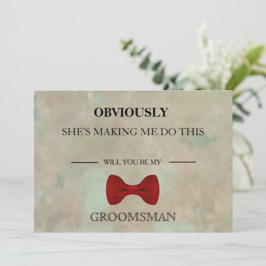 Bent u mijn Groomsman? Uitnodiging (Staand voorkant)