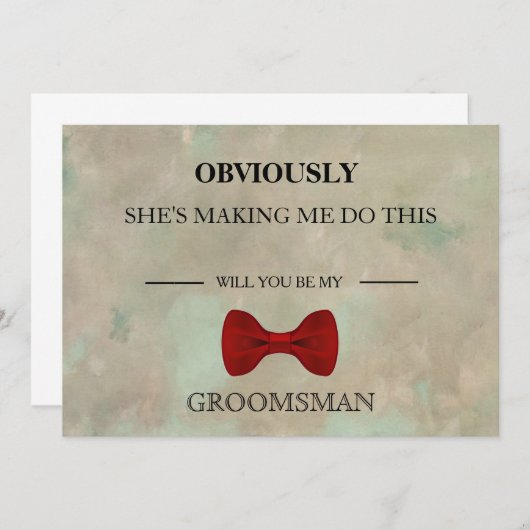 Bent u mijn Groomsman? Uitnodiging (Voorkant / Achterkant)