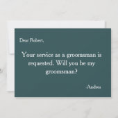 Bent u mijn Groomsman? Uitnodiging (Achterkant)