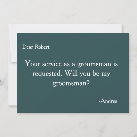 Bent u mijn Groomsman? Uitnodiging (Achterkant)