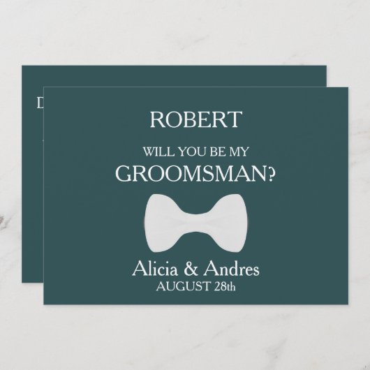 Bent u mijn Groomsman? Uitnodiging (Voorkant / Achterkant)