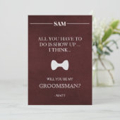 Bent u mijn Groomsman? Uitnodiging (Staand voorkant)