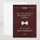 Bent u mijn Groomsman? Uitnodiging (Voorkant / Achterkant)